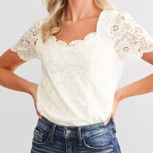 *NWT* Daytrip - Smocked Lace Top